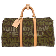 Louis Vuitton Khaki Monogram Graffiti Keepall 50 Duffle Bag M92196 FL0041 196272