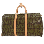 Louis Vuitton Khaki Monogram Graffiti Keepall 50 Duffle Bag M92196 FL0041 196272
