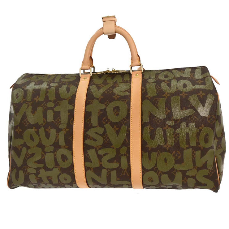 Louis Vuitton Khaki Monogram Graffiti Keepall 50 Duffle Bag M92196 FL0041 196272