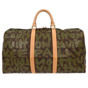 Louis Vuitton Khaki Monogram Graffiti Keepall 50 Duffle Bag M92196 FL0031 196273