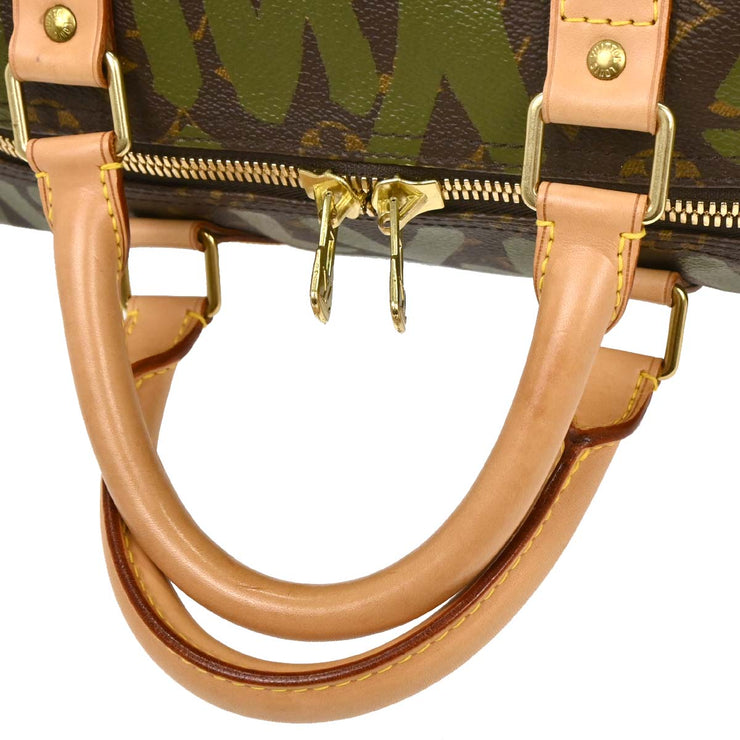 Louis Vuitton Khaki Monogram Graffiti Keepall 50 Duffle Bag M92196 FL0031 196273