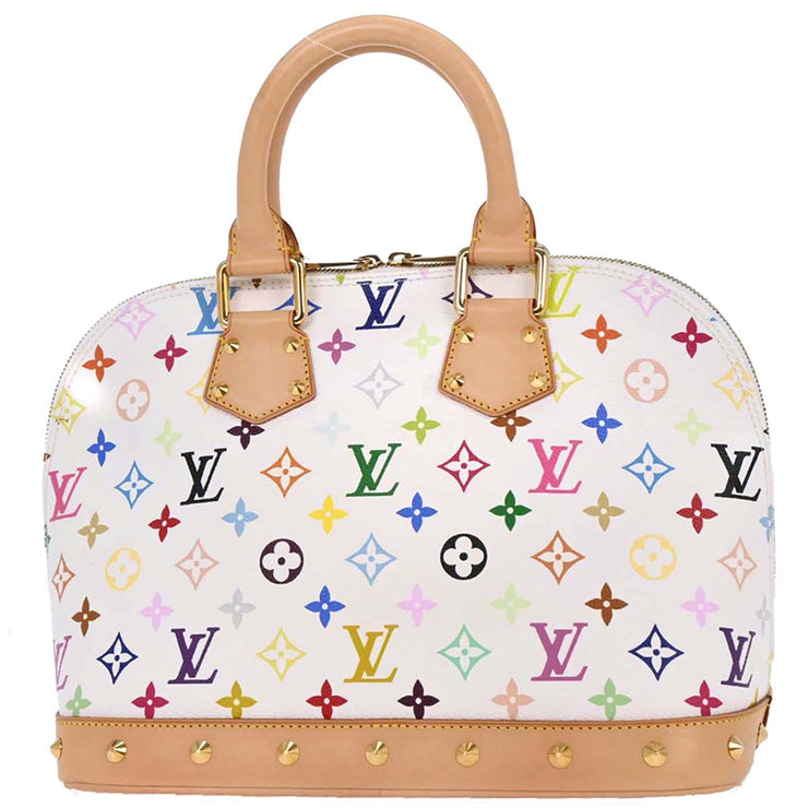Louis Vuitton White Monogram Multicolor Alma Handbag M92647 FL0043 196274