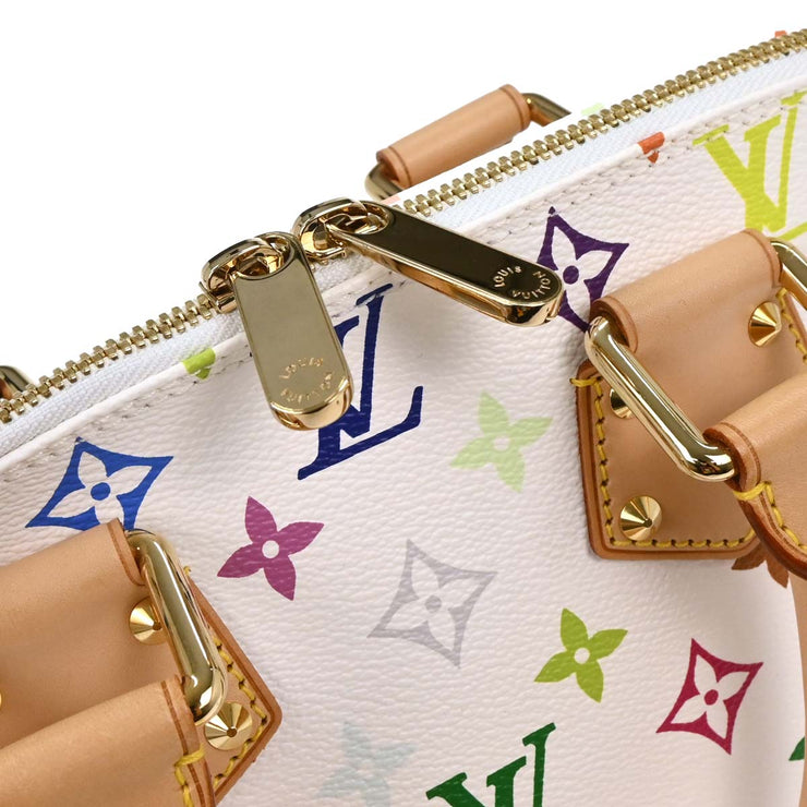 Louis Vuitton White Monogram Multicolor Alma Handbag M92647 FL0043 196274