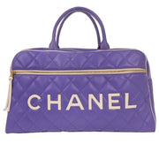 Chanel Purple Calfskin Bowling Bag 50 196277