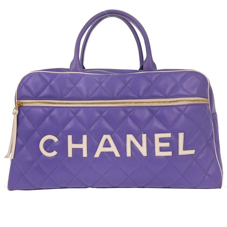 Chanel Purple Calfskin Bowling Bag 50 196277