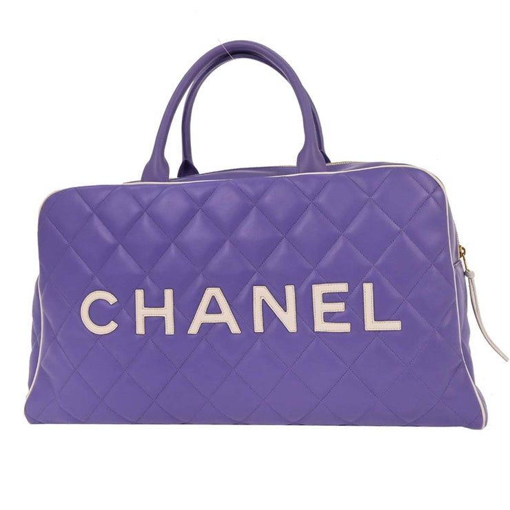 Chanel Purple Calfskin Bowling Bag 50 196277