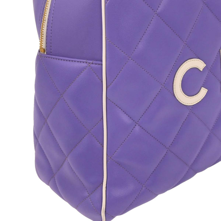 Chanel Purple Calfskin Bowling Bag 50 196277