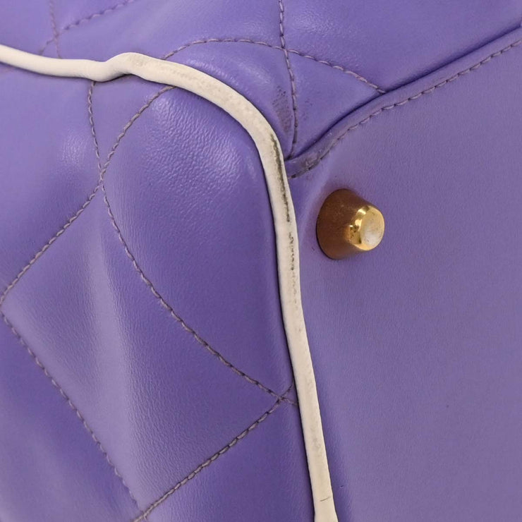Chanel Purple Calfskin Bowling Bag 50 196277
