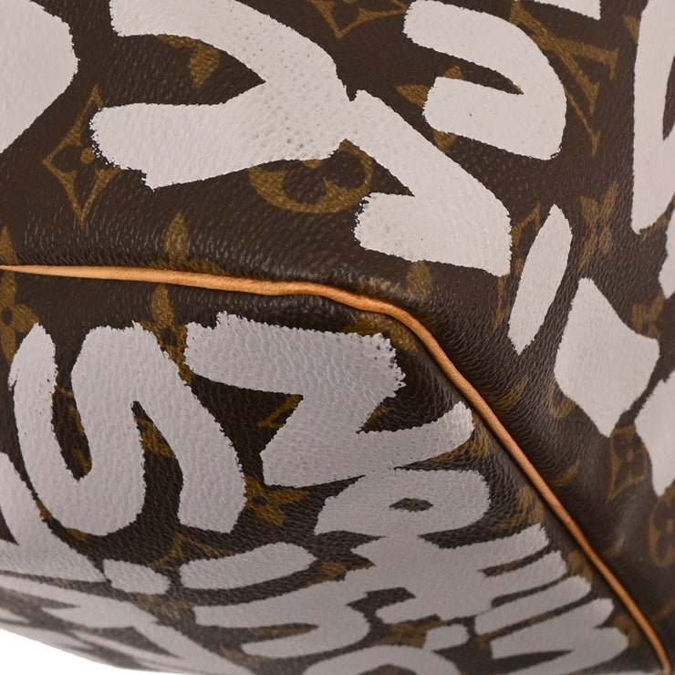 Louis Vuitton White Monogram Graffiti Keepall 50 Duffle Bag M92197 FL0071 196280