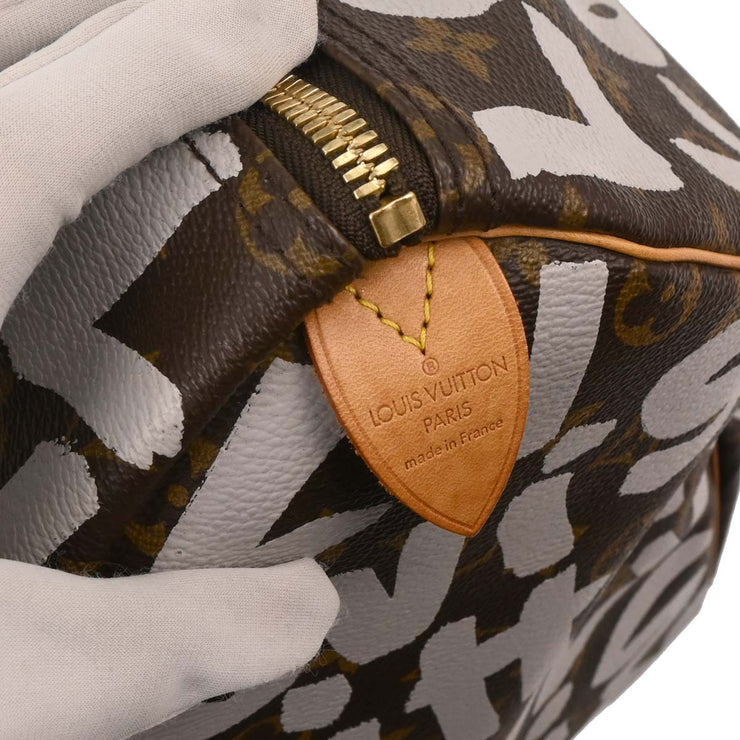Louis Vuitton White Monogram Graffiti Keepall 50 Duffle Bag M92197 FL0071 196280