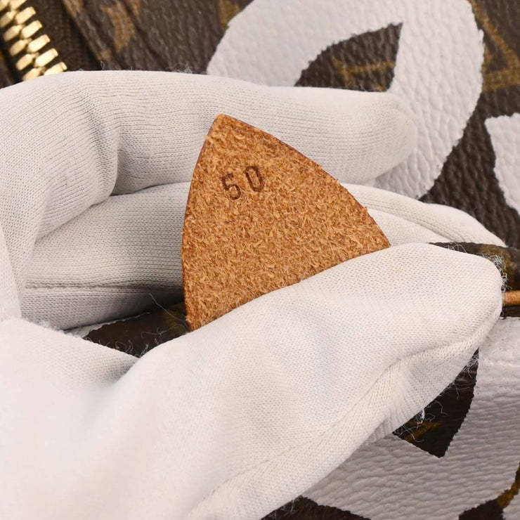 Louis Vuitton White Monogram Graffiti Keepall 50 Duffle Bag M92197 FL0071 196280