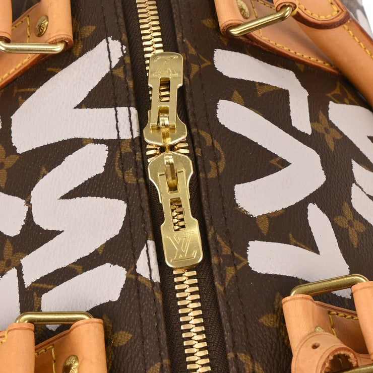 Louis Vuitton White Monogram Graffiti Keepall 50 Duffle Bag M92197 FL0071 196280