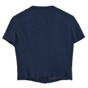 Chanel Single Breasted Jacket Navy P95 #38 196283