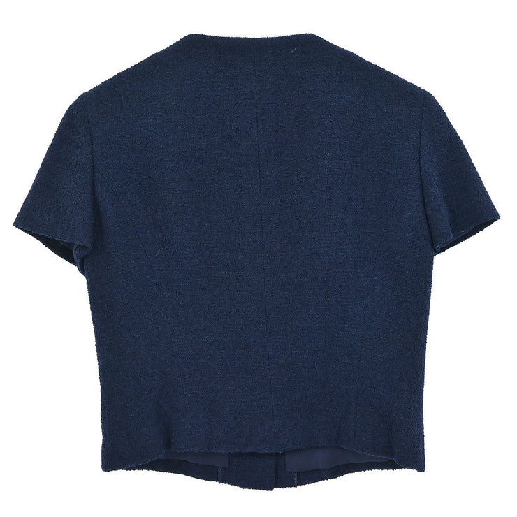 Chanel Single Breasted Jacket Navy P95 #38 196283