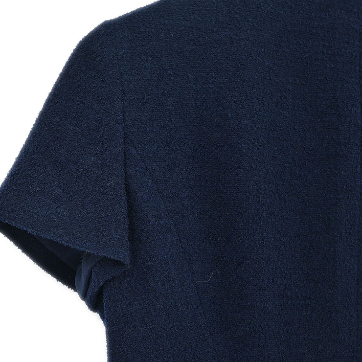 Chanel Single Breasted Jacket Navy P95 #38 196283
