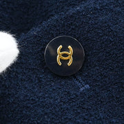 Chanel Single Breasted Jacket Navy P95 #38 196283