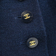 Chanel Single Breasted Jacket Navy P95 #38 196283