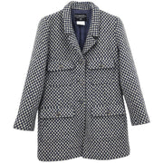 Chanel Single Breasted Jacket Navy 95A #40 196284