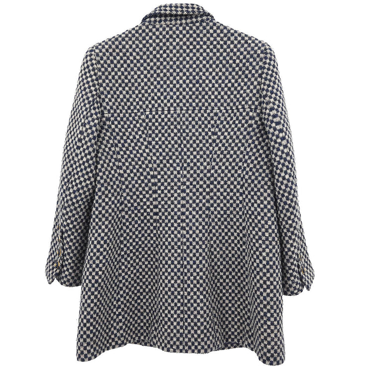 Chanel Single Breasted Jacket Navy 95A #40 196284