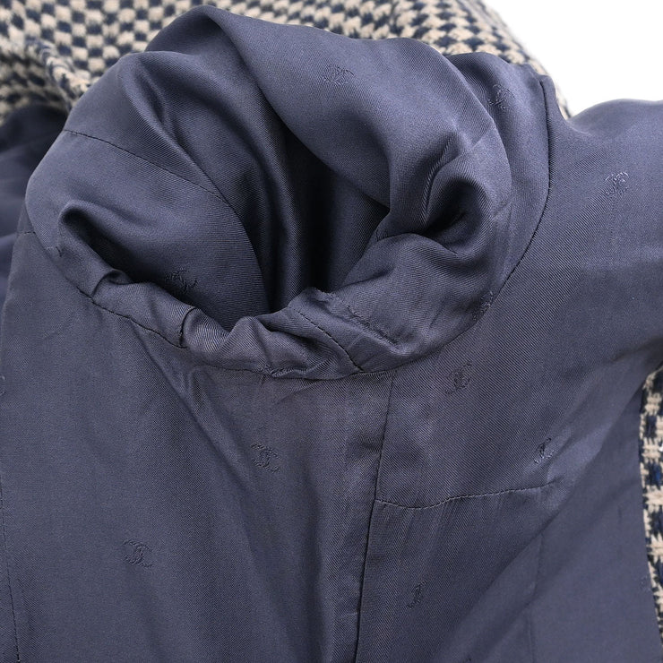 Chanel Single Breasted Jacket Navy 95A #40 196284