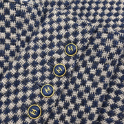 Chanel Single Breasted Jacket Navy 95A #40 196284