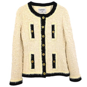 Chanel Single Breasted Jacket White 94A #40 196285