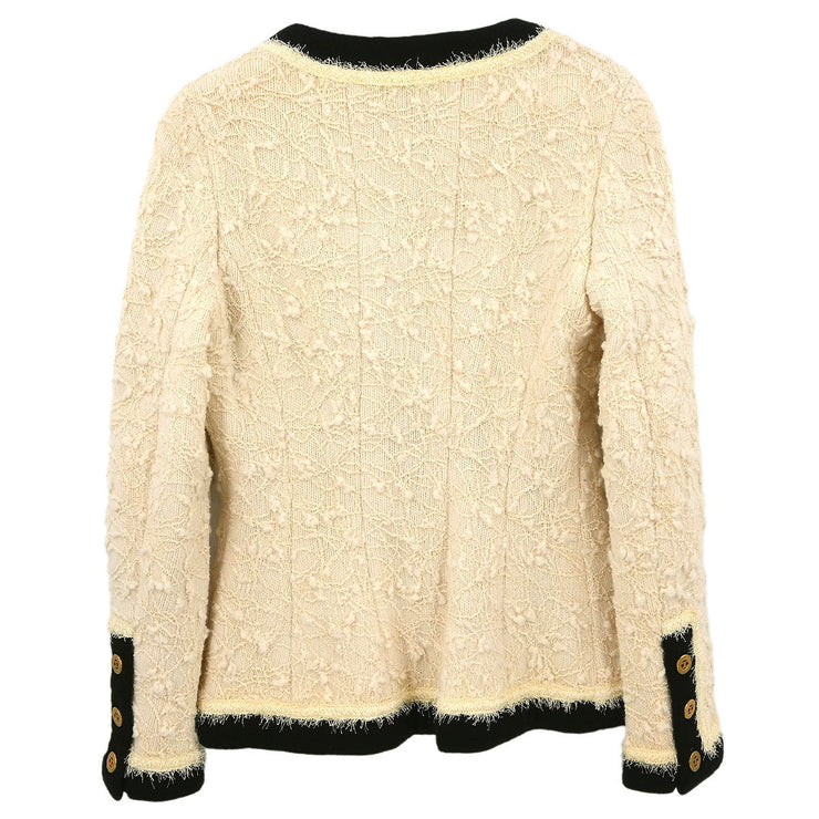 Chanel Single Breasted Jacket White 94A #40 196285