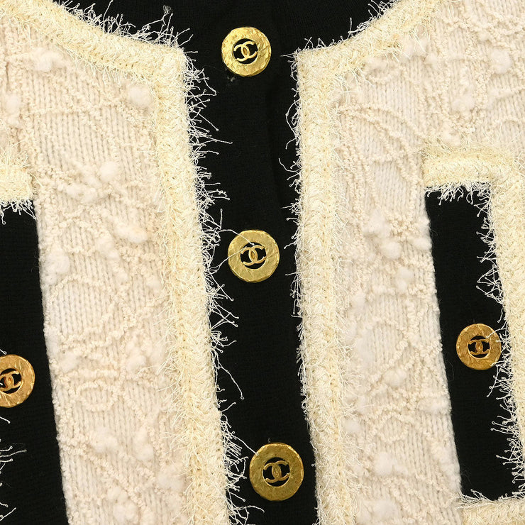 Chanel Single Breasted Jacket White 94A #40 196285