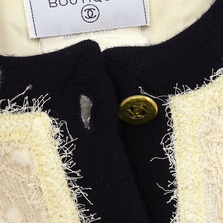 Chanel Single Breasted Jacket White 94A #40 196285