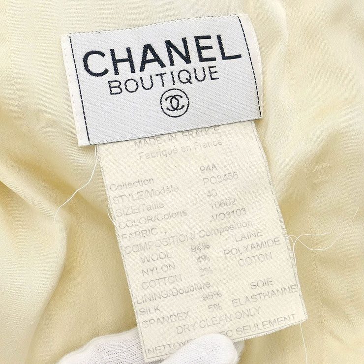 Chanel Single Breasted Jacket White 94A #40 196285