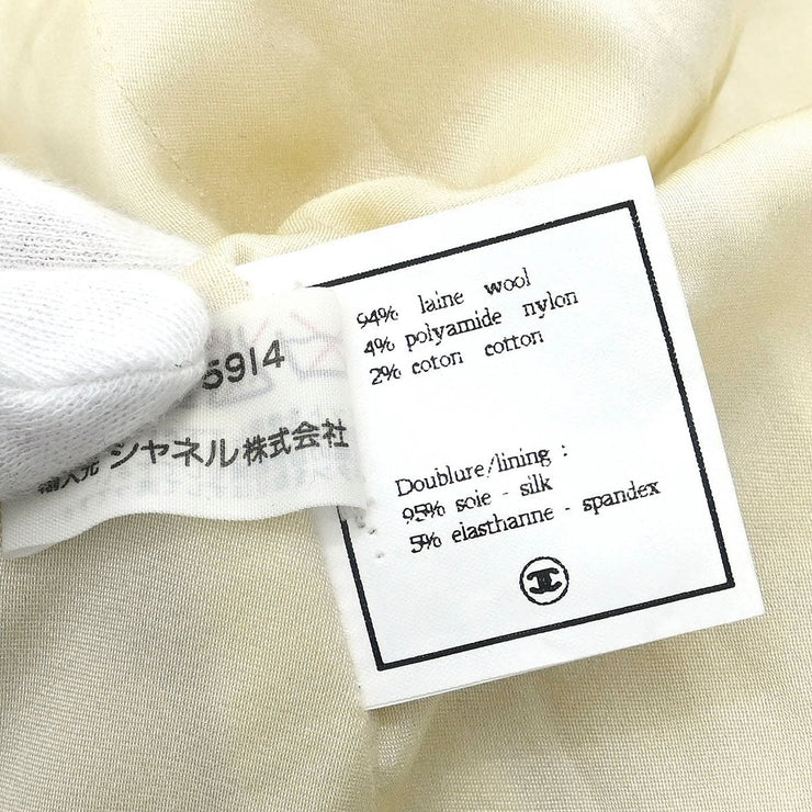 Chanel Single Breasted Jacket White 94A #40 196285