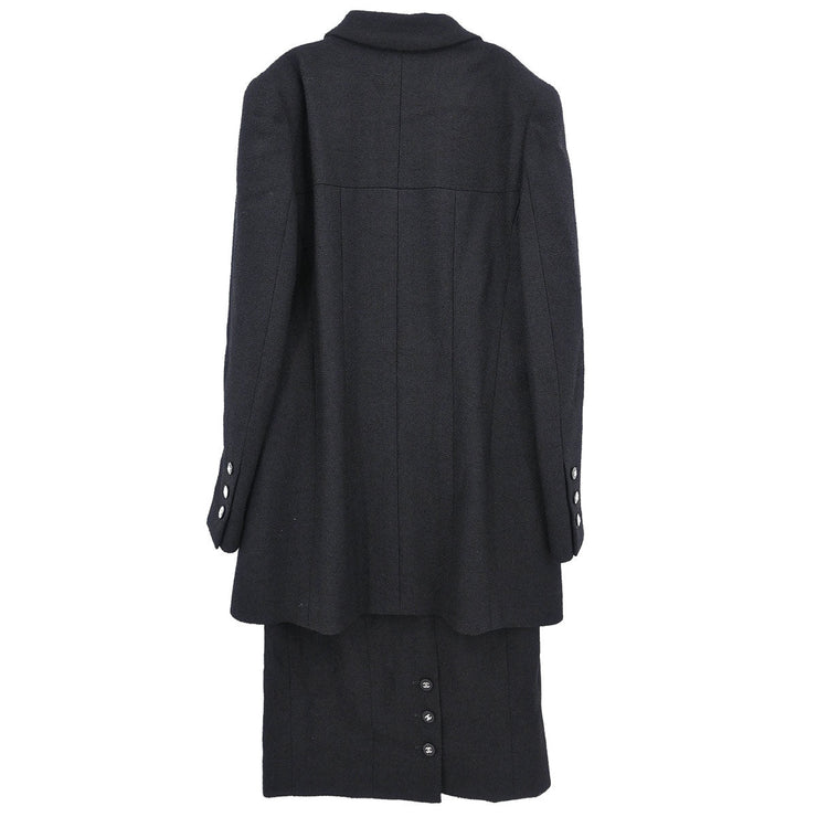Chanel Setup Suit Jacket Skirt Black 96P #40 196286