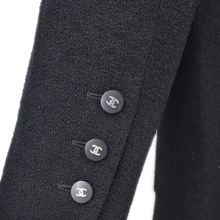 Chanel Setup Suit Jacket Skirt Black 96P #40 196286