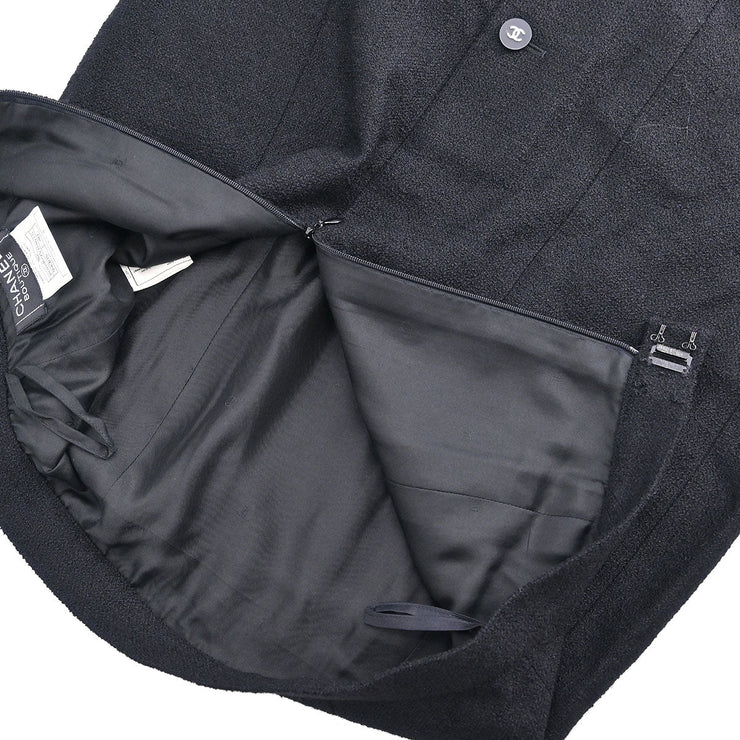 Chanel Setup Suit Jacket Skirt Black 96P #40 196286