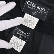 Chanel Setup Suit Jacket Skirt Black 96P #40 196286