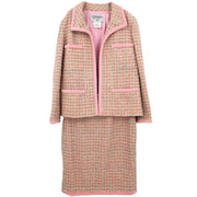 Chanel Setup Suit Jacket Skirt Pink 96P #40 196287