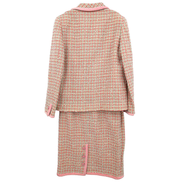Chanel Setup Suit Jacket Skirt Pink 96P #40 196287