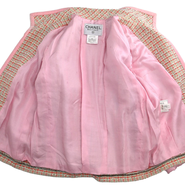Chanel Setup Suit Jacket Skirt Pink 96P #40 196287