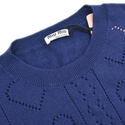 Miu Miu Sweater Short Sleeve Top Navy AMA2 2018 1193 #42 196293