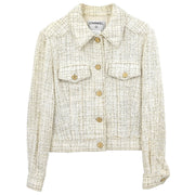Chanel Single Breasted Jacket White 01P #42 196295