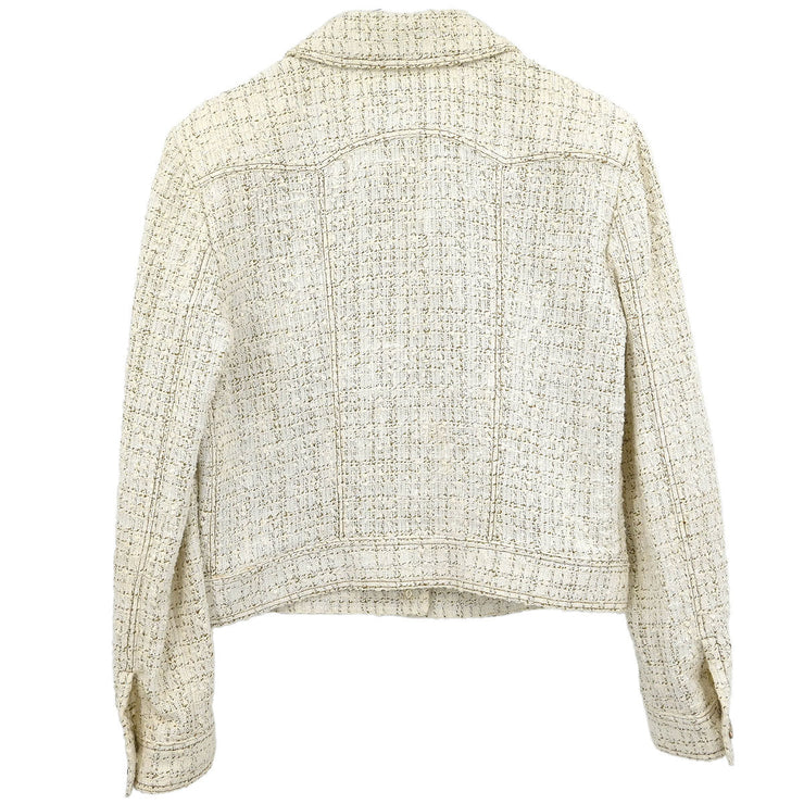 Chanel Single Breasted Jacket White 01P #42 196295