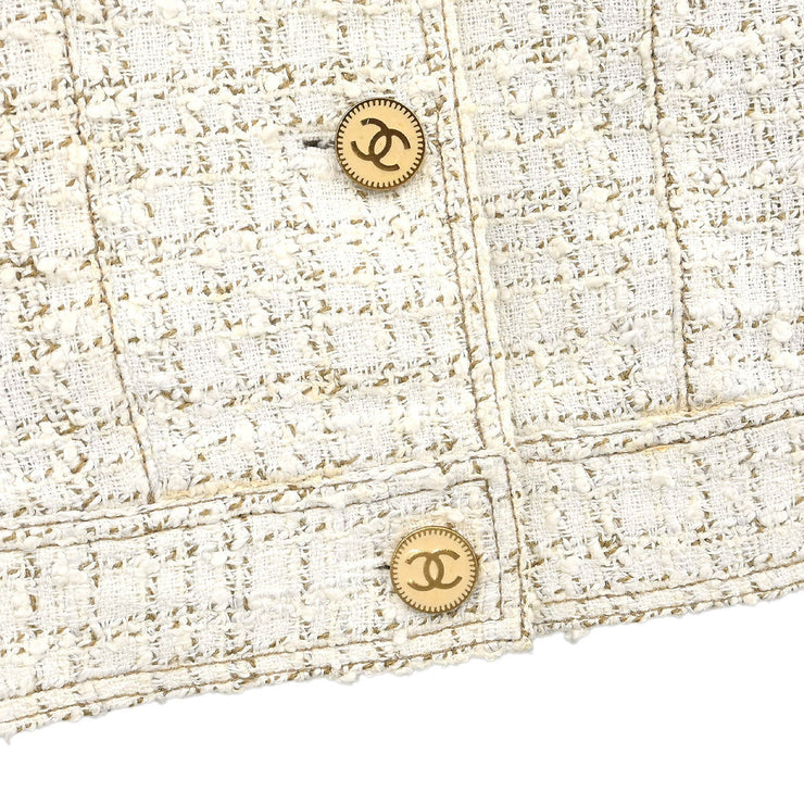 Chanel Single Breasted Jacket White 01P #42 196295