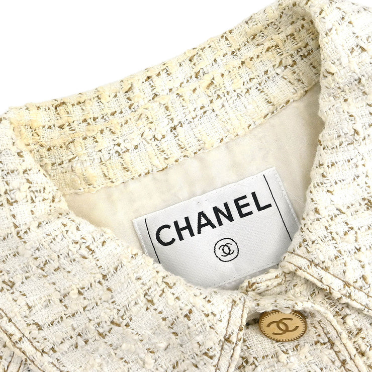 Chanel Single Breasted Jacket White 01P #42 196295