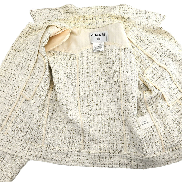 Chanel Single Breasted Jacket White 01P #42 196295