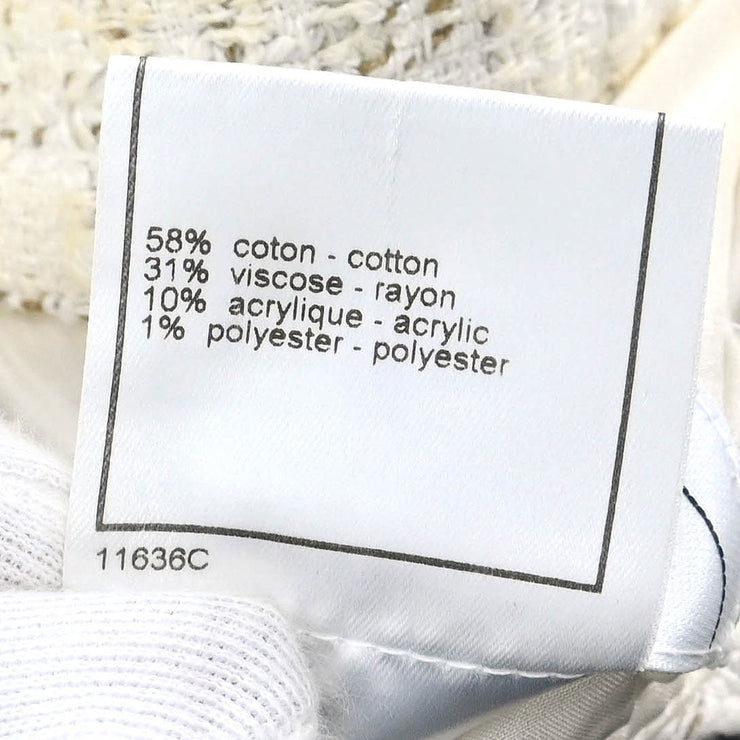 Chanel Single Breasted Jacket White 01P #42 196295