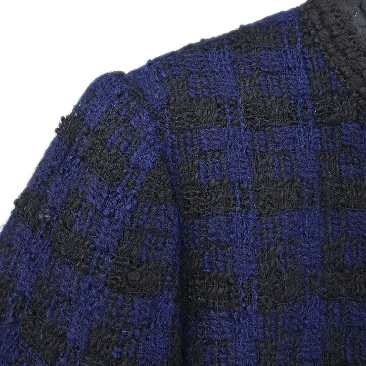 Chanel Single Breasted Jacket Navy 25973 #38 196297