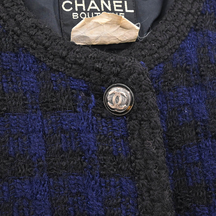 Chanel Single Breasted Jacket Navy 25973 #38 196297