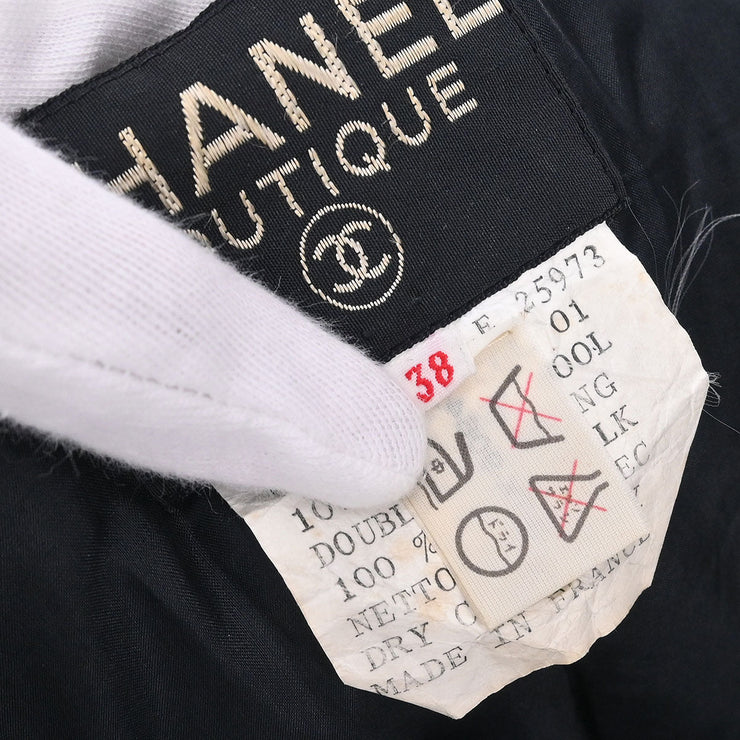 Chanel Single Breasted Jacket Navy 25973 #38 196297