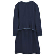 Chanel Setup Suit Jacket Skirt Navy 97P #42 196298