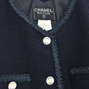 Chanel Setup Suit Jacket Skirt Navy 97P #42 196298
